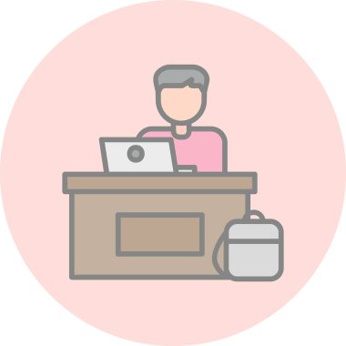 ofis çalışanı simgesi vektör illüstrasyon