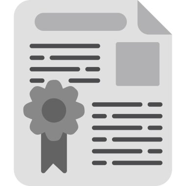 Lisans sertifikası simgesi, vektör illüstrasyonu basit tasarım