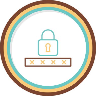 kilit düz simge vektör çizim