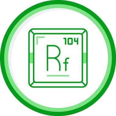 Rutherfordium web simgesi, vektör illüstrasyonu