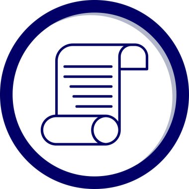 Kağıt parşömen. Web simgesi basit illüstrasyon                