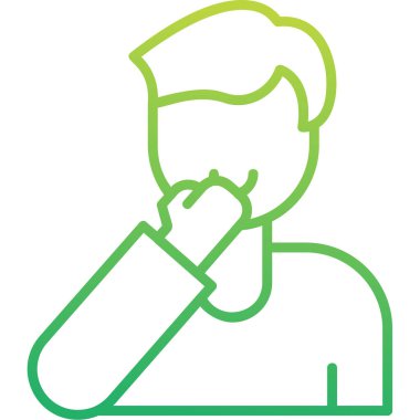 Man Touch Face web simgesi, vektör illüstrasyonu