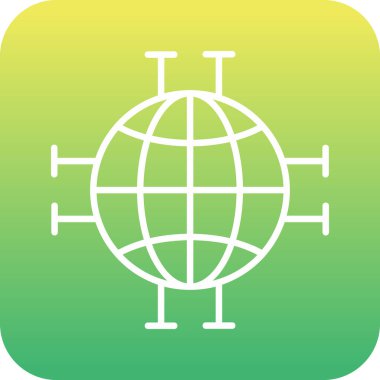 Dünya çapında web simgesi vektör illüstrasyonu               