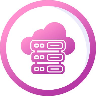 Bulut Sunucusu simgesi, vektör illüstrasyonu basit tasarım