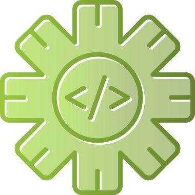 Simge kodlanıyor. Yazılım Geliştirme İşareti, Vektör İllüstrasyonu 