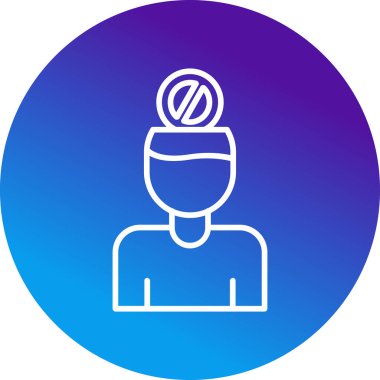 Özdenetim web simgesi, vektör illüstrasyonu