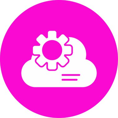 Bulut hesaplama. Web simgesi, vektör illüstrasyonu