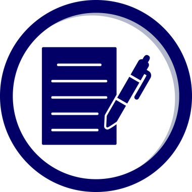 belge ve kalem simgesi düz tasarım