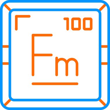 Fermium kimyasal elementi basit simge web illüstrasyonu