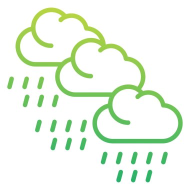 Yağmurlu bulutlar. Web simgesi basit illüstrasyon