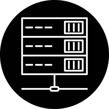 bilgisayar sunucu simgesi, vektör illüstrasyonu basit tasarım