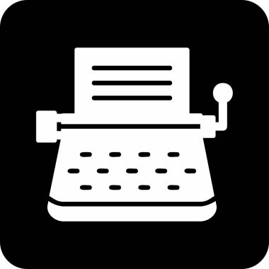 Daktilo. Web simgesi basit illüstrasyon 