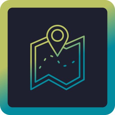 harita simgesinin vektör illüstrasyonu 