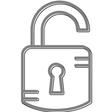 kilit düz simge vektör çizim