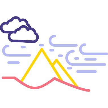 Kum fırtınası web simgesi, vektör illüstrasyonu