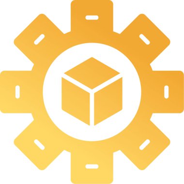 Üretim süreci simgesi, vektör illüstrasyonu basit tasarım