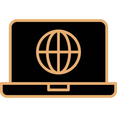 dizüstü bilgisayar simgesi, vektör illüstrasyonu basit tasarım