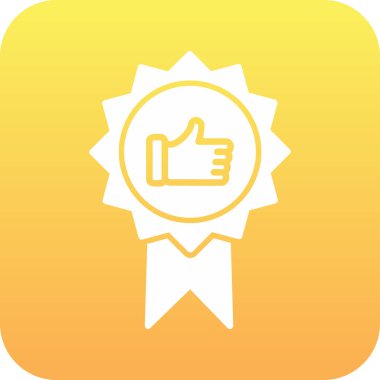 Başparmak Yukarı simgesi ve vektör illüstrasyonuyla En İyi Uygulama Rozeti  