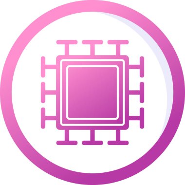  Mikroçip. Web simgesi basit illüstrasyon