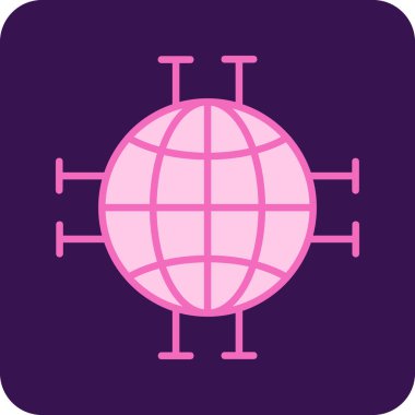 Dünya çapında web simgesi vektör illüstrasyonu               