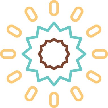 Güneş simgesi, vektör illüstrasyonu basit tasarım