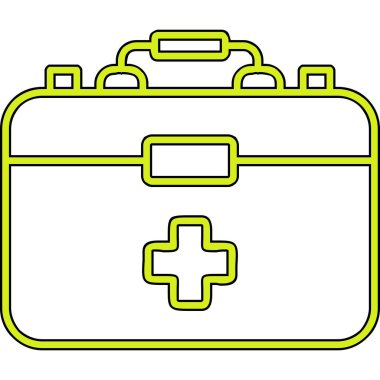 İlk Yardım Kit web simgesi, vektör illüstrasyonu 