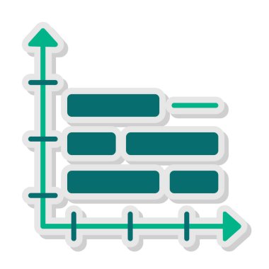 Gantt Grafik Ağ simgesi, vektör illüstrasyonu
