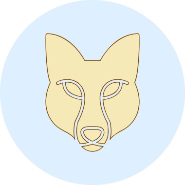 Fox baş simgesi vektör illüstrasyonu