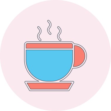 Kahve Kupası web simgesi, vektör çizim 