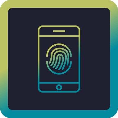 Parmak izi simgesi vektör çizelgesine sahip akıllı telefon