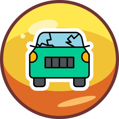 Kırık araba simgesi vektör illüstrasyonu