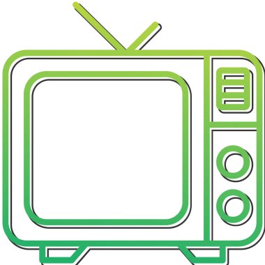 Televizyon. Web simgesi basit illüstrasyon 
