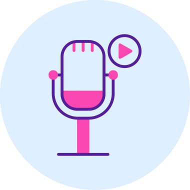 Podcast ikon vektör resimlemesini oynat