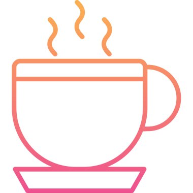 Kahve Kupası web simgesi, vektör çizim 