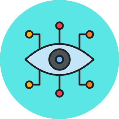 Siber göz. Web simgesi basit illüstrasyon