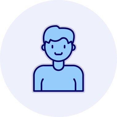 İnsan avatar web simgesi basit illüstrasyon 