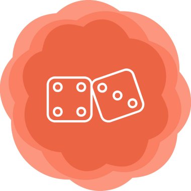 oyun zarları simgesi, vektör illüstrasyonu 