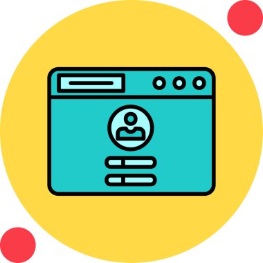 Günlük Kaydı Web simgesi, vektör illüstrasyonu