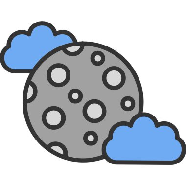 Dolunay simgesi, vektör illüstrasyonu