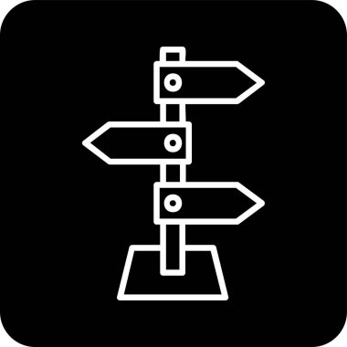 yön işareti simgesi, vektör illüstrasyonu 