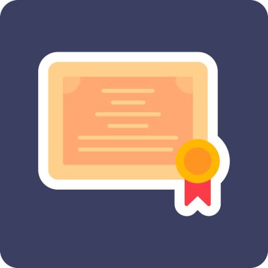 Sertifika. Web simgesi basit tasarım