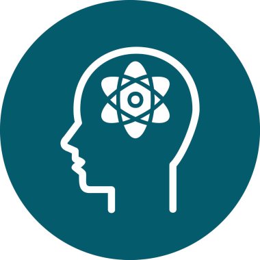 İnsan beyni simgesi, basit vektör çizimi 