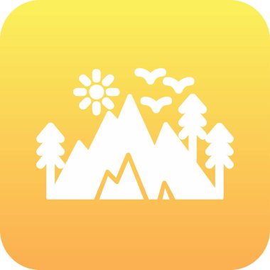 dağ simgesinin vektör illüstrasyonu