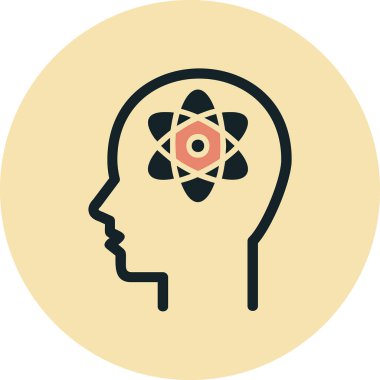 İnsan beyni simgesi, basit vektör çizimi 