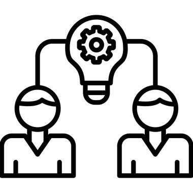 iş fikri simgesi vektör çizgisi tasarımı