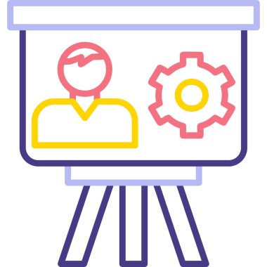 Proje Yönetimi düz simge vektör çizimi 