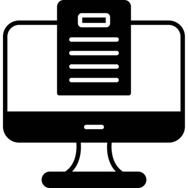 Kağıt sayfalı monitör, blog konsepti. Web simgesi basit illüstrasyon