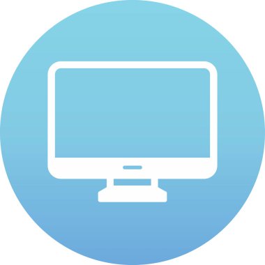 Bilgisayar monitörü. Web simgesi basit illüstrasyon 