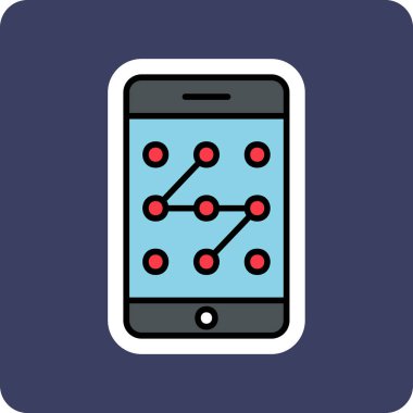 Mobil Desen Kilit simgesi, vektör illüstrasyonu