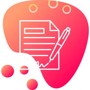 Sözleşme simgesi imzalama, basit vektör illüstrasyonu